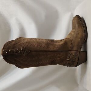 Ariat Dusty Diamond Leather Studded Heeled Western Cowgirl Boots (W Size 6)